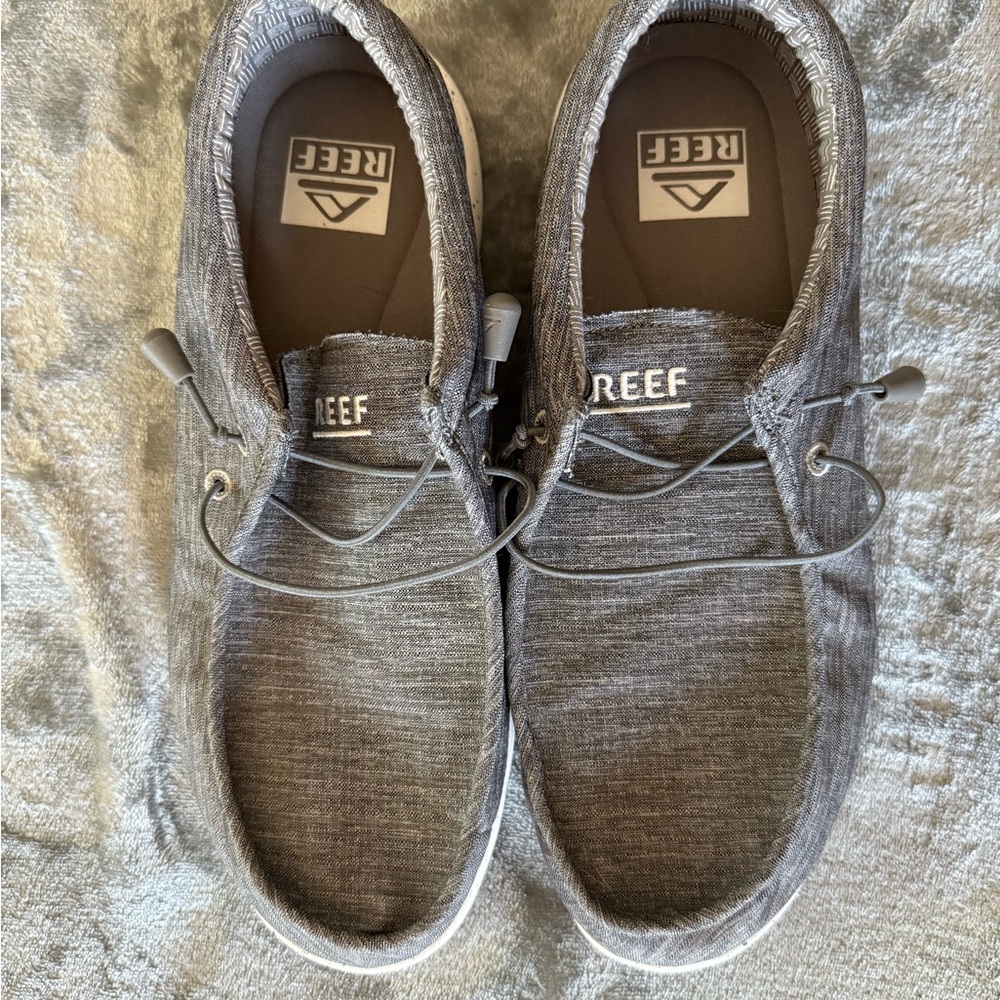 Reef Gray Slip-On Loafers with Elastic Panels